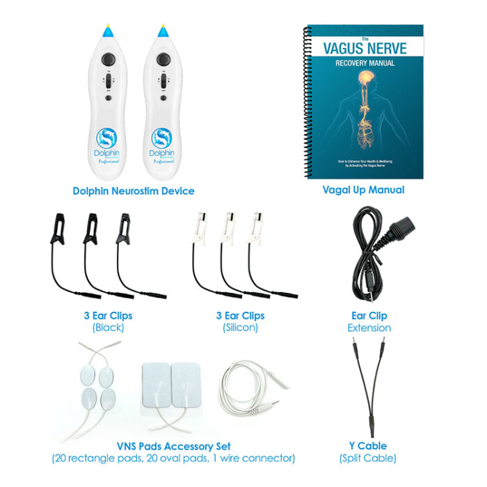 Dolphin Neurostim Professional Blue Tip (BT) Double unit Upgrade + Vagal Stim Package