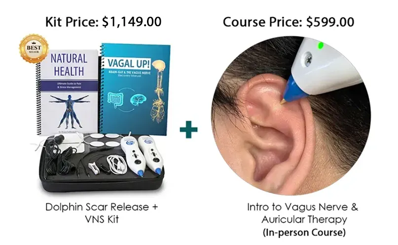 Dolphin Pro Scar Release + Vagus Nerve Stim kit + Introductory to Vagus Nerve and Mps Auricular Therapy In-person course