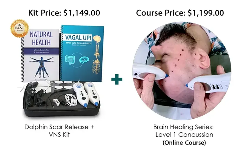 Dolphin Pro Scar Release + Vagus Nerve Stim kit + Brain Healing Series: Level 1 Concussions/ TBI Online Course